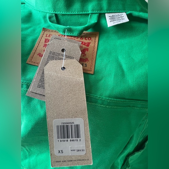 Levi’s Island Green Trucker Jacket, Men’s XS NWT - Picture 5 of 5